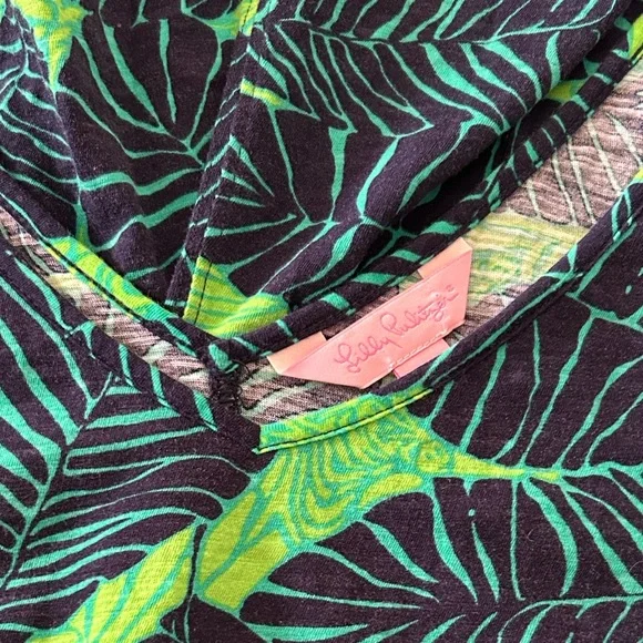 Lilly Pulitzer Under the Palms Gigi Tank Top Navy Lime Tropical Woman SZ XL EUC - Picture 7 of 10